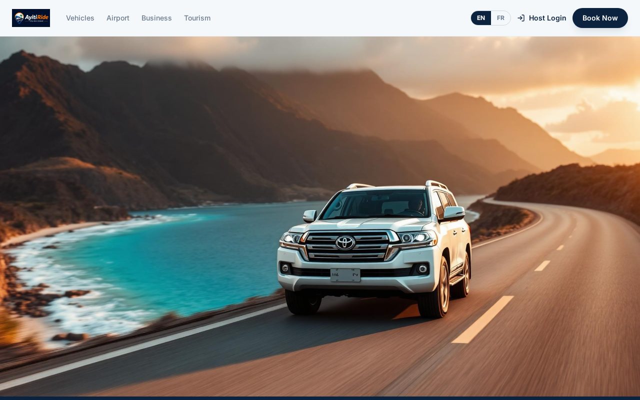 AyitiRide website homepage
